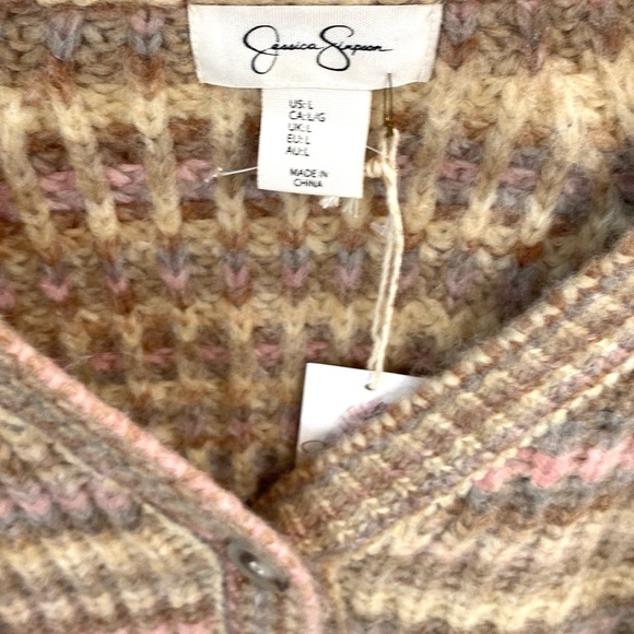 (LG-1) Jessica Simpson cropped button front cardigan sweater, Size Large, NWT - Picture 3 of 7